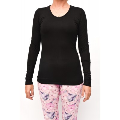 TOP S DLHÝM RUKÁVOM Black