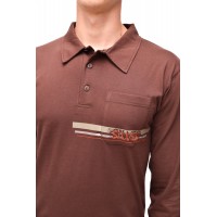 POLO SHOULDER long brown sleeve